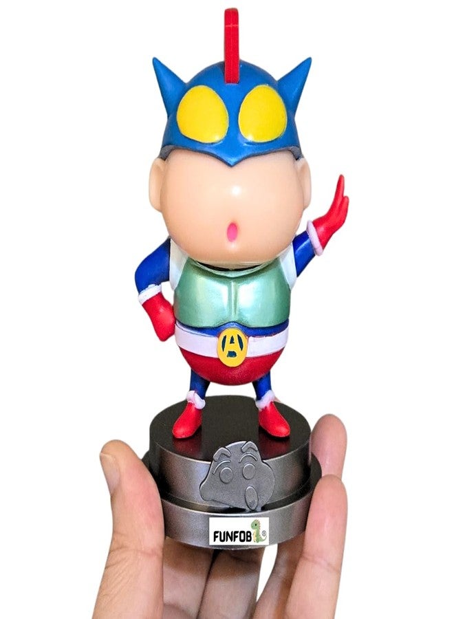 FUNFOB Shinchan Action Figure Height-13cm Collectible for Anime Fans Action Kamen Toys PVC Multicolour | Shinchan Silver Stand - Image 1